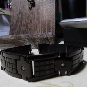 MEN'S STEELTITE BRACELET 8.5" WITH CUBIC ZIRCONIAS